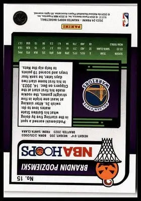 2023-24 Hoops Haunted Hoops #15 Brandin Podziemski Orange - Basketball Card Single