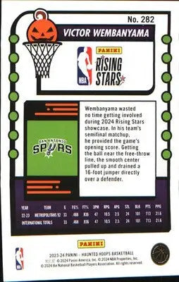 2023-24 Hoops Haunted Hoops Orange #282 Victor Wembanyama - Basketball Card Single