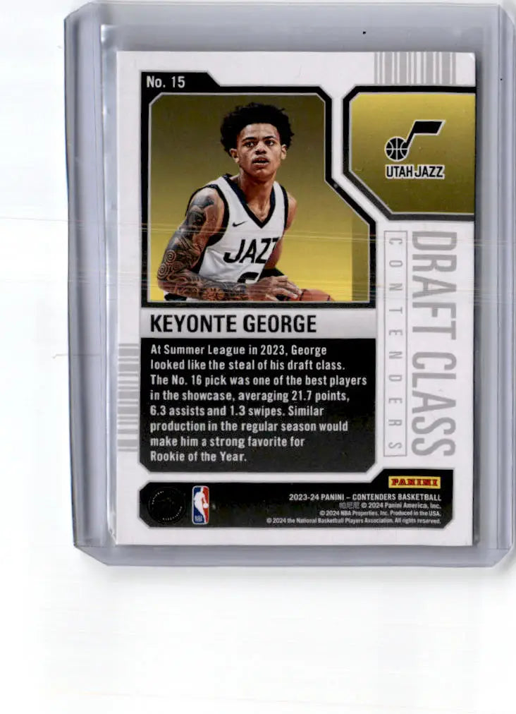 2023-24 Panini Contenders #15 Keyonte George 2023 Draft Class Contenders - Basketball Card Single