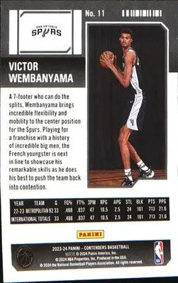 2023-24 Panini Contenders Season Ticket Retail #11 Victor Wembanyama Rookie RC - Basketball Card Single