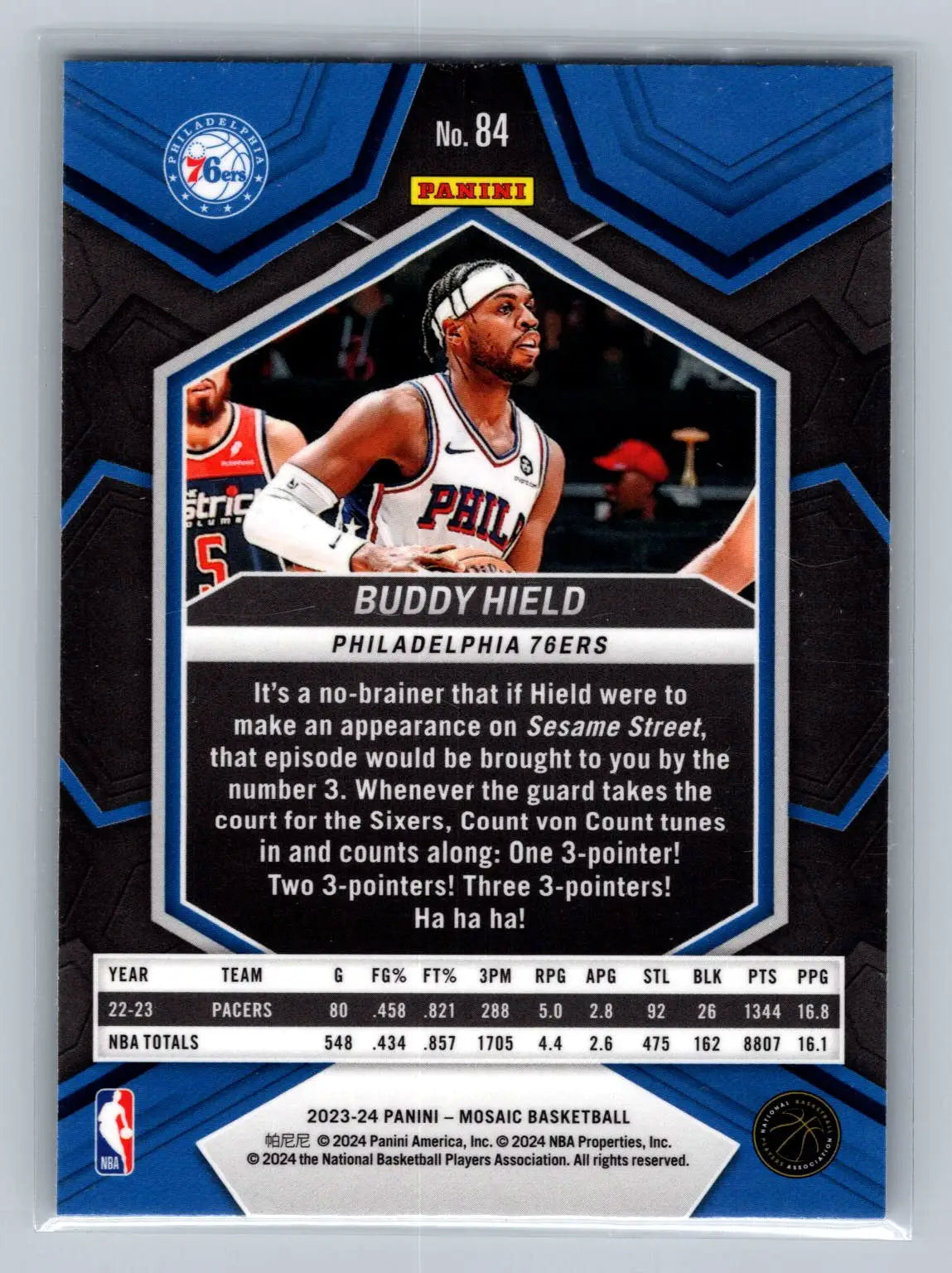 2023-24 Panini Mosaic #84 Buddy Hield Philadelphia 76ers - Basketball Card Single