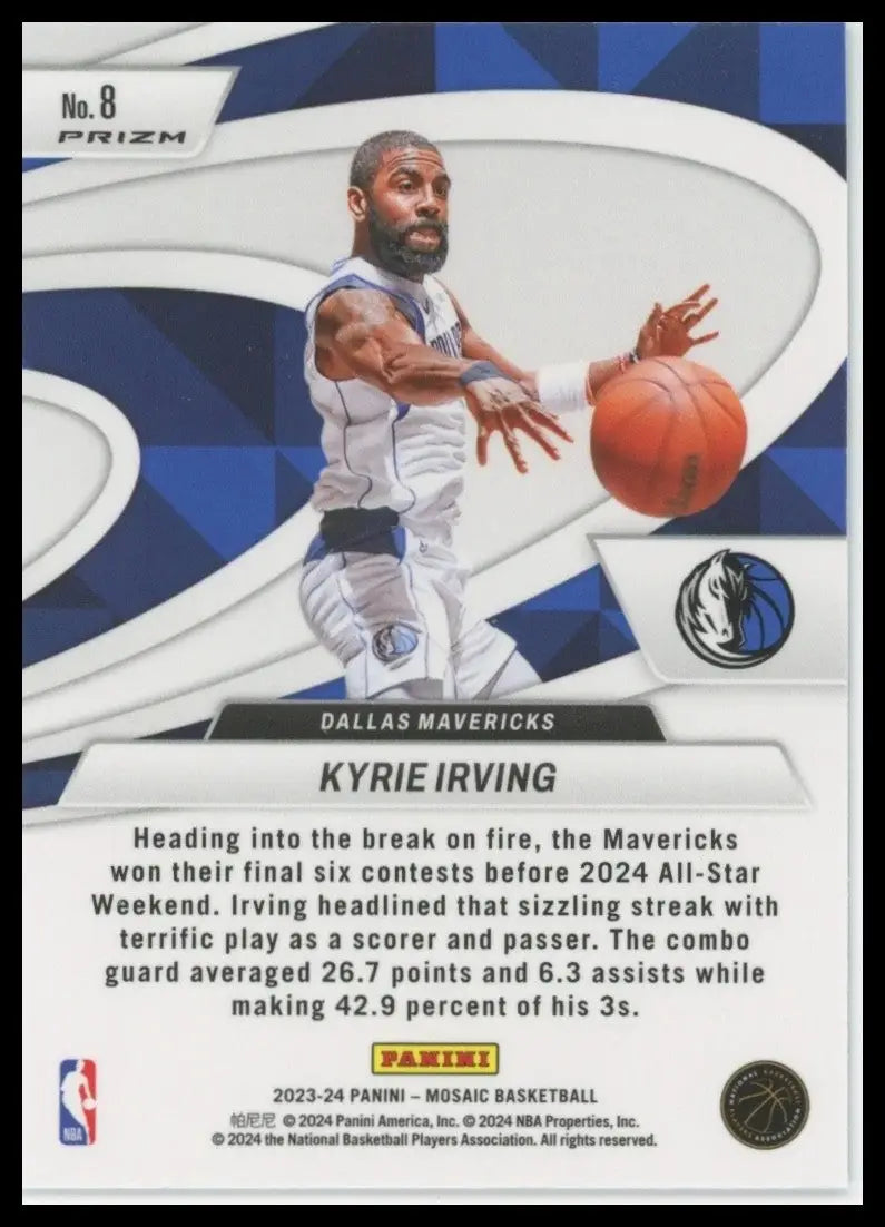 2023-24 Panini Mosaic - Give and Go Kyrie Irving #8 Green Mosaic Prizm