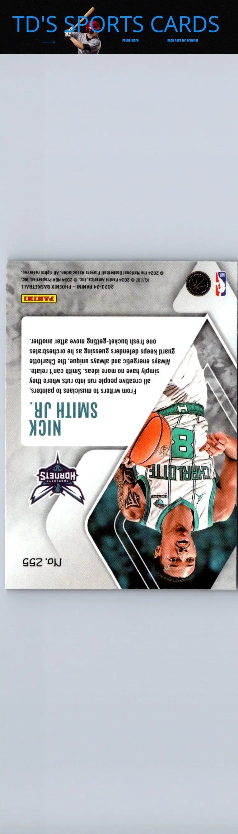 Nick Smith Jr. basketball card from Panini Phoenix 2023-24 Phoenix Blue Ice collection