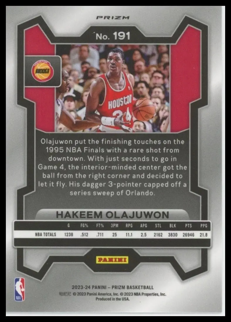 2023-24 Panini Prizm - Hakeem Olajuwon #191 Ice Prizm