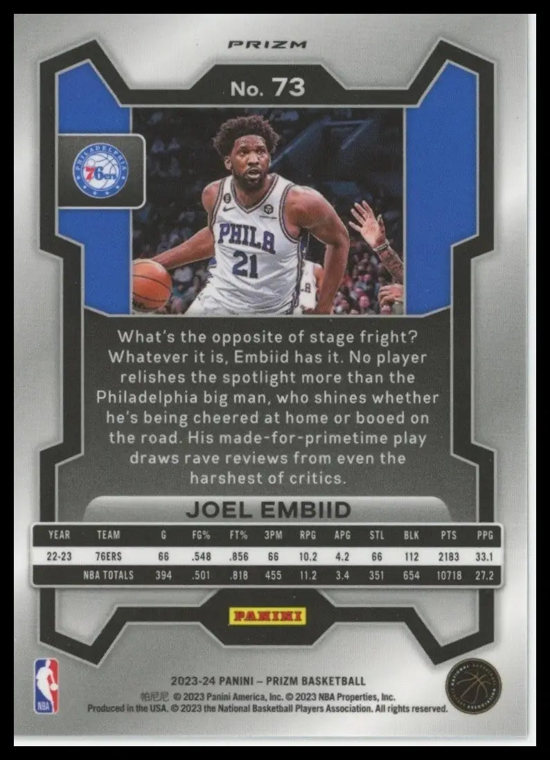 2023-24 Panini Prizm - Joel Embiid #73 Green Prizm