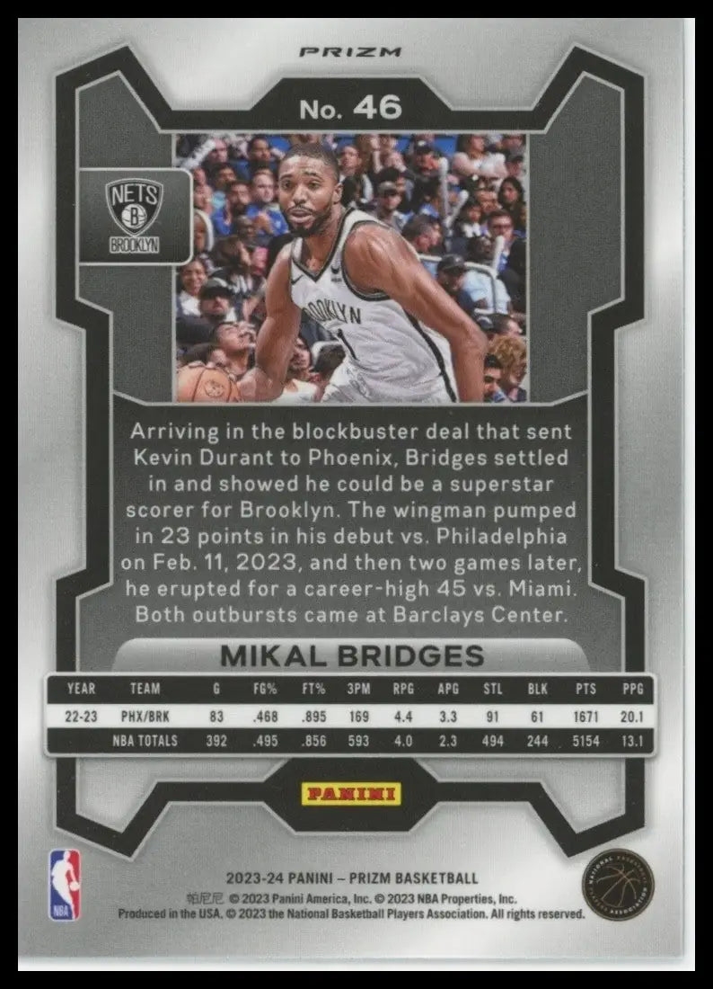 2023-24 Panini Prizm - Mikal Bridges #46 Ice Prizm