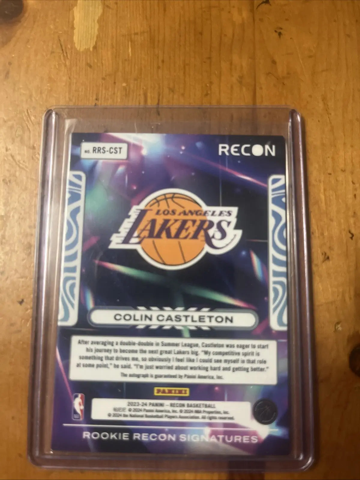 Colin Castleton Rookie Recon True Potential Signatures basketball card 5/10 Panini Recon True