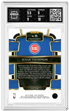 Graded Panini Select Ausar basketball trading card featuring Ausar Thompson in a retail edition