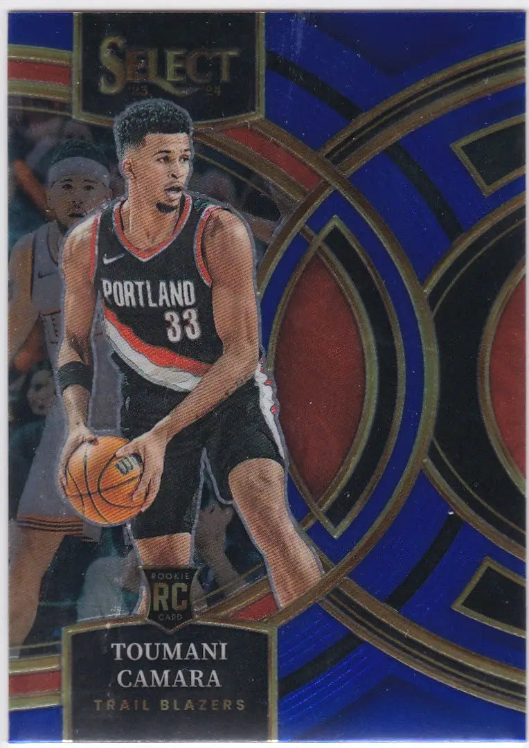 2023-24 Panini Select Blue Toumani Camara RC Portland Trailblazers basketball card