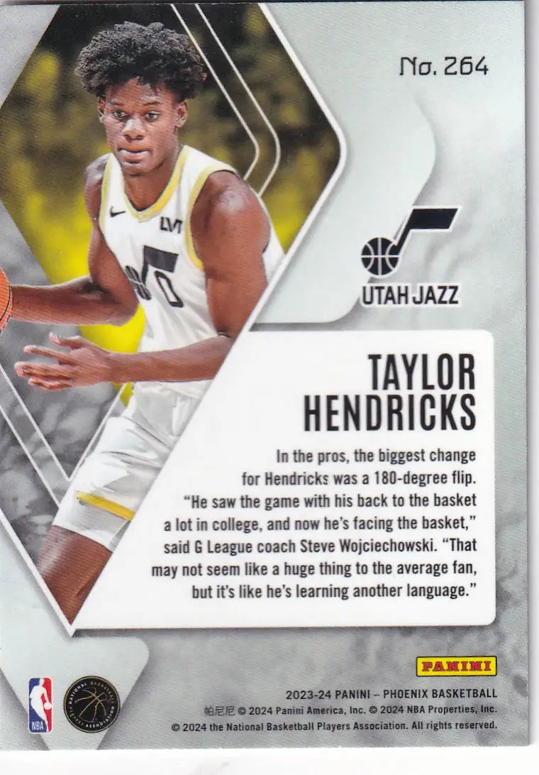 2023-24 PHOENIX #264 TAYLOR HENDRICKS TEAL VELOCITY- UTAH JAZZ - Basketball Card Single