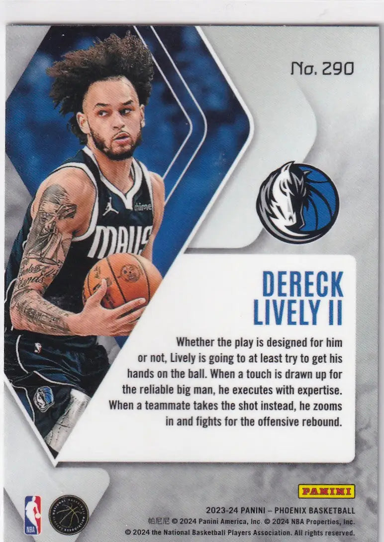 2023-24 PHOENIX #290 DERECK LIVELY- DALLAS MAVERICKS - Basketball Card Single