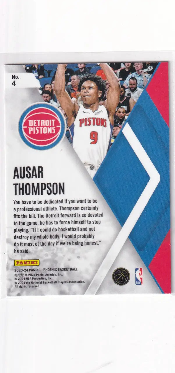 2023-24 PHOENIX #4 AUSAR THOMPSON INSTANT PHENOM SILVER- DETROIT PISTONS - Basketball Card Single