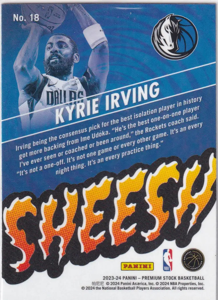 2023-24 PREMIUM STOCK #18 KYRIE IRVING SHEESH- DALLAS MAVERICKS - Basketball Card Single