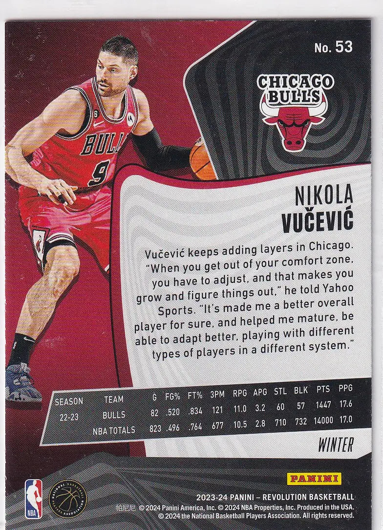 2023-24 REVOLUTION #53 NIKOLA VUCEVIC WINTER- CHICAGO BULLS - Basketball Card Single