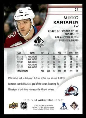 2023-24 SP #24 Mikko Rantanen - Hockey Card Single