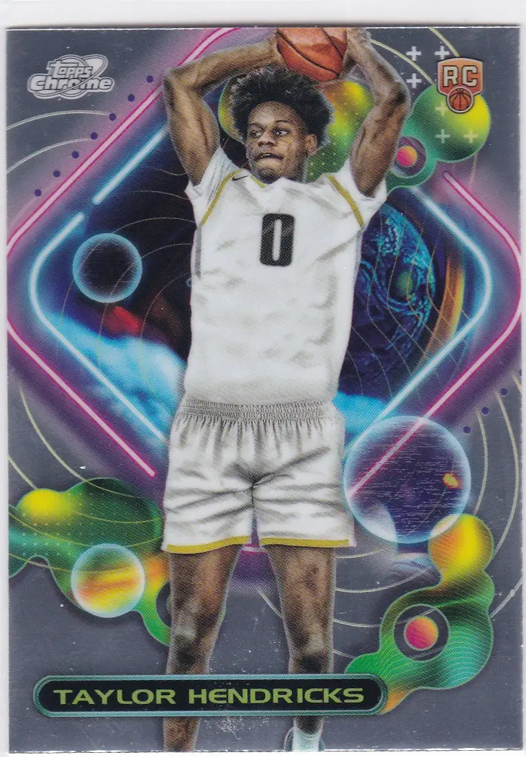 Taylor Hendricks basketball card from 2023-24 Topps Chrome RC Utah Jazz коллекция