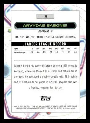 2023-24 Topps Chrome Cosmic #148 Arvydas Sabonis - Basketball Card Single