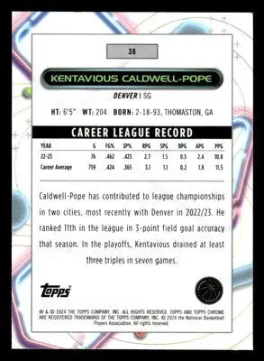 2023-24 Topps Chrome Cosmic #38 Kentavious Caldwell-Pope - Basketball Card Single