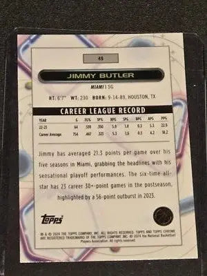 2023-24 Topps Chrome Cosmic #49 Jimmy Butler - Basketball Card Single