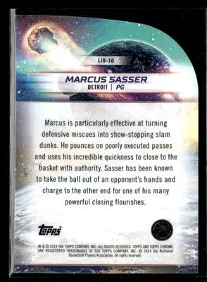 2023-24 Topps Chrome Cosmic #LIO-10 Marcus Sasser Launched Into Orbit - Basketball Card Single