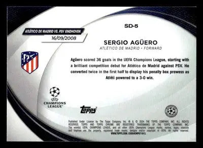 2023-24 Topps Chrome UEFA Club Competitions #SD-5 Sergio Agüero Starball Debuts - Other