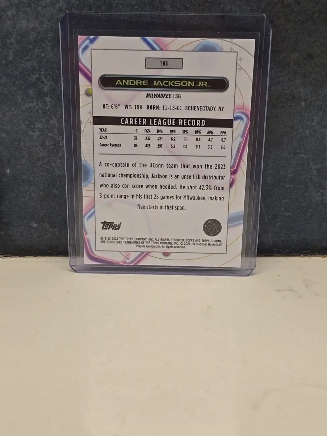 2023-24 Topps Cosmic Chrome Nucleus Refractor #183 Andre Jackson Jr. Rookie RC - Basketball Card Single