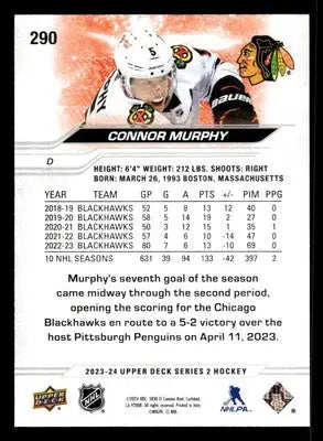 2023-24 Upper Deck #290 Connor Murphy - Hockey Card Single