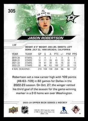 2023-24 Upper Deck #305 Jason Robertson - Hockey Card Single