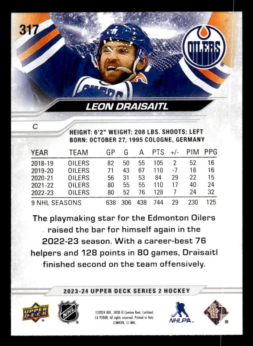 2023-24 Upper Deck #317 Leon Draisaitl - Hockey Card Single