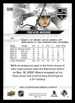 2023-24 Upper Deck #335 Trevor Moore - Hockey Card Single