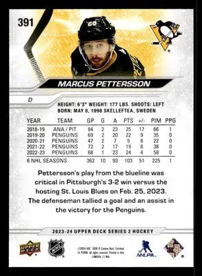 2023-24 Upper Deck #391 Marcus Pettersson - Hockey Card Single
