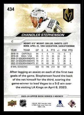 2023-24 Upper Deck #434 Chandler Stephenson - Hockey Card Single
