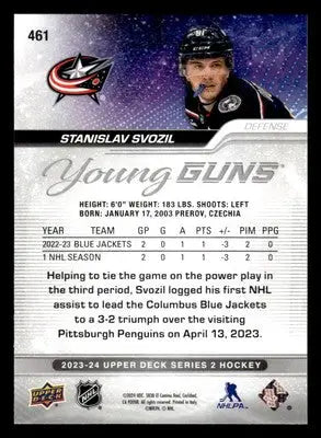 2023-24 Upper Deck #461 Stanislav Svozil - Hockey Card Single