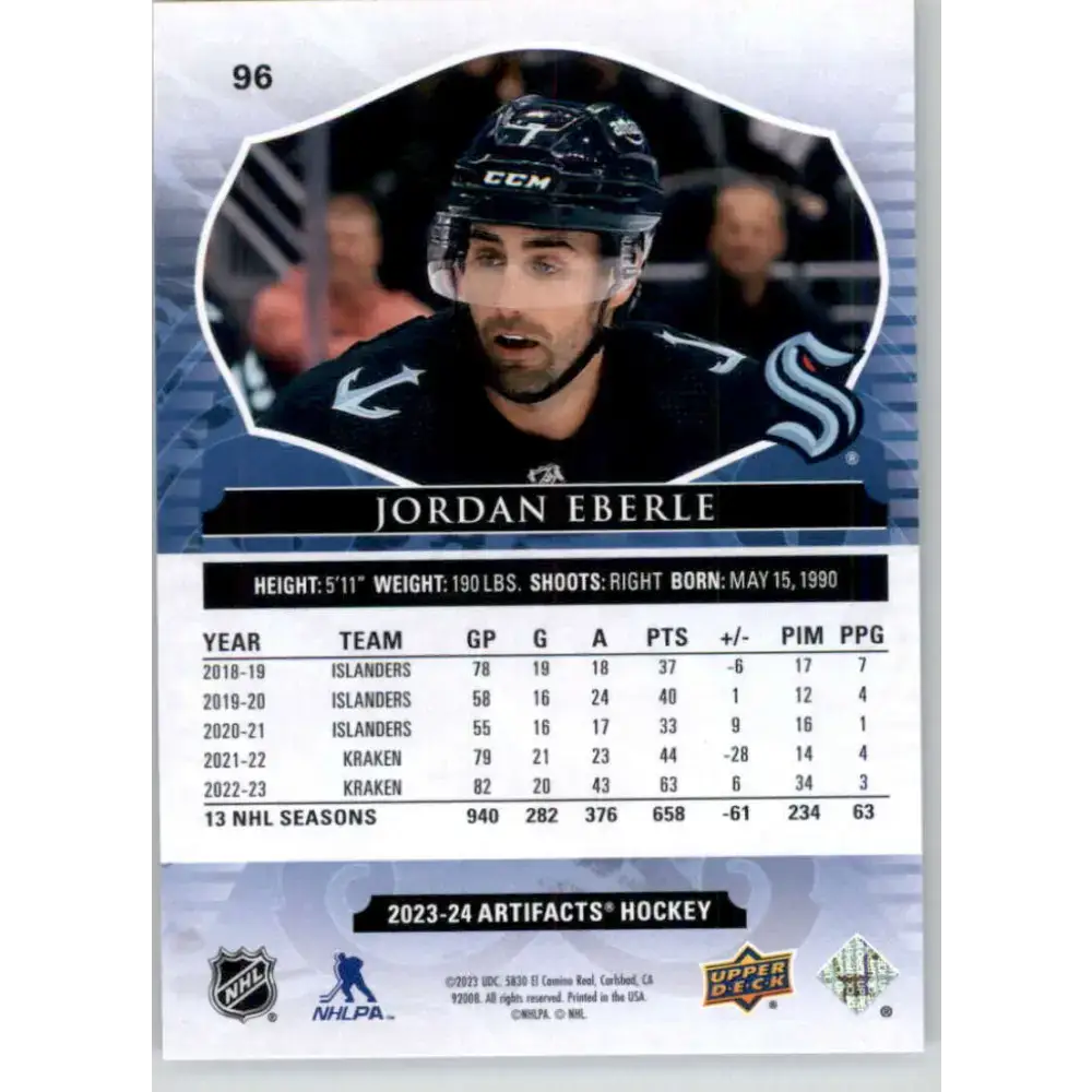 2023-24 Upper Deck Artifacts #96 Jordan Eberle NM-MT Seattle Kraken Hockey Card - Hockey Card Single