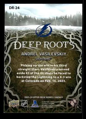 2023-24 Upper Deck #DR-24 Andrei Vasilevskiy Deep Roots - Hockey Card Single