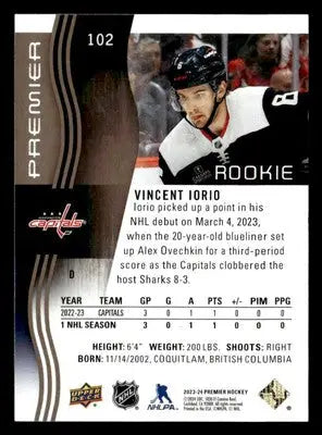 2023-24 Upper Deck Premier #102 Vincent Iorio Bronze #/199 - Hockey Card Single