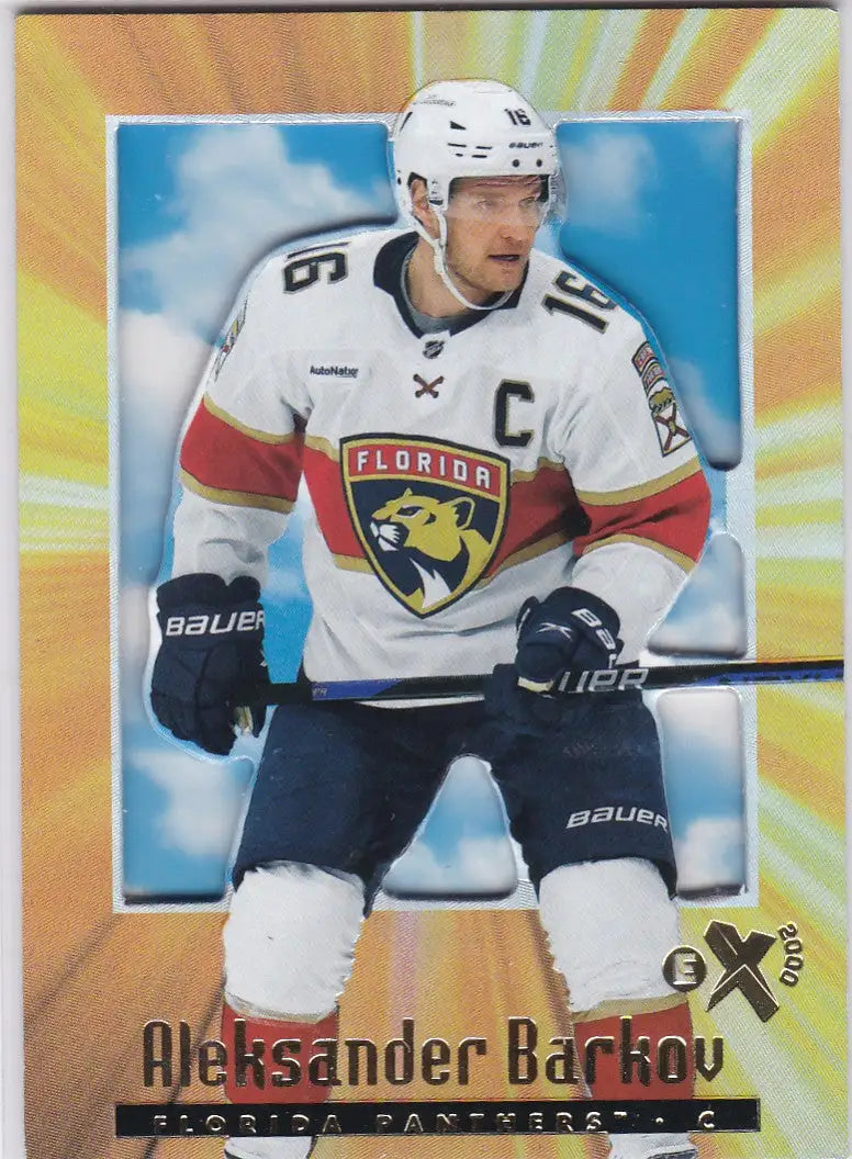 Aleksander Barkov Florida Panthers hockey card from 2023-24 Upper Deck Skybox E-X series