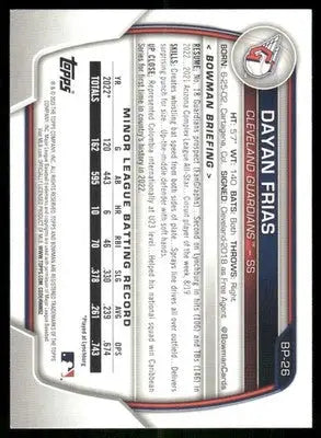 2023 Bowman 1st Dayan Frias #BP-82 1st Bowman Baseball - Baseball Card Single