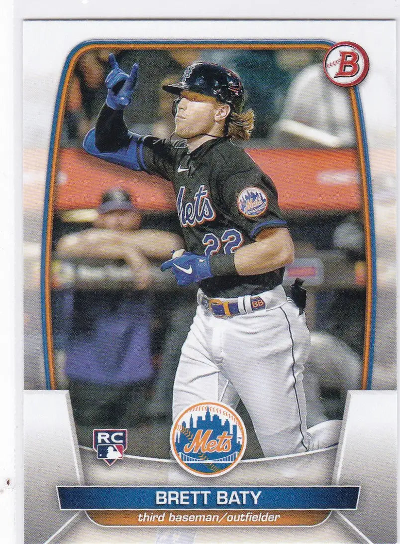 Brett Baty trading card from 2023 Bowman #80 for New York Mets collectors