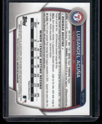 2023 Bowman Chrome Luisangel Acuna #BCP-104 Lunar Glow Baseball - Baseball Card Single