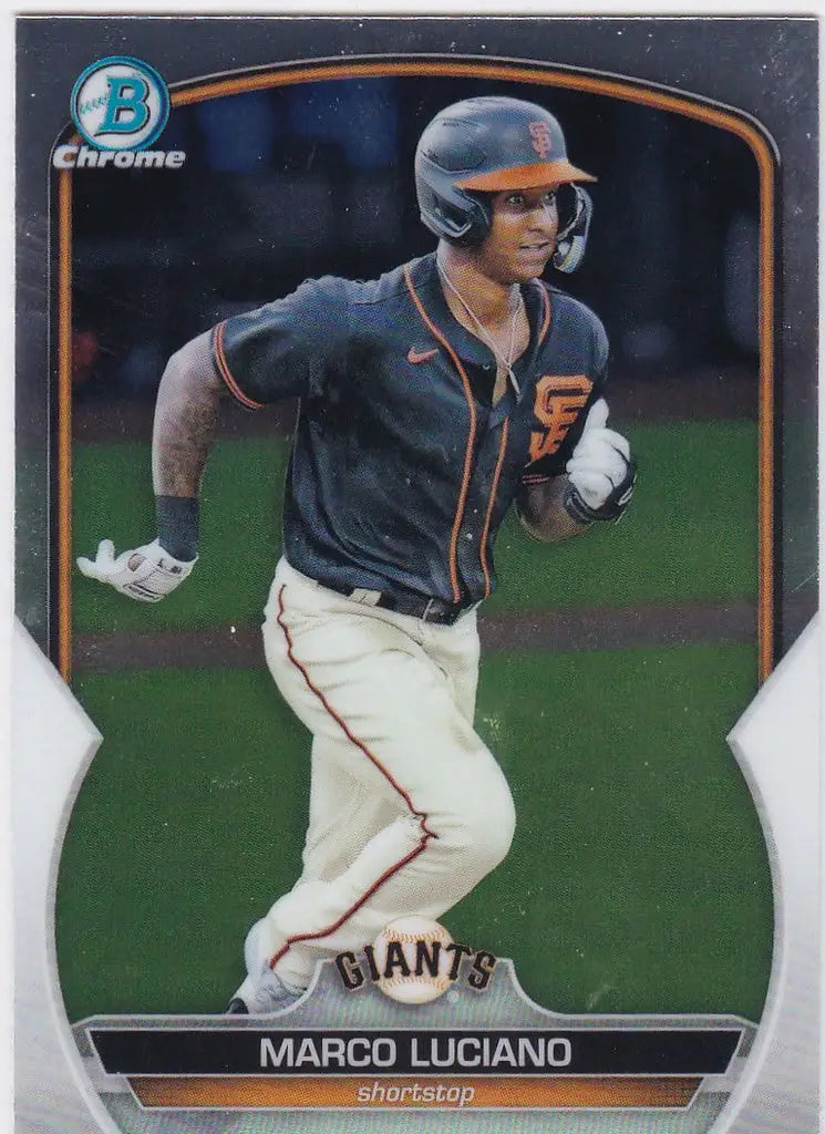 Baseball player card of Marco Luciano San Francisco Giants from Bowman Chrome Prospect