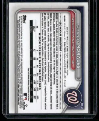 2023 Bowman Chrome Yohandy Morales #BCP-52 Mojo 1st Bowman Baseball - Baseball Card Single