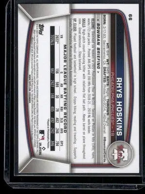 2023 Bowman Rhys Hoskins #66 Purple 163/250 Baseball - Baseball Card Single
