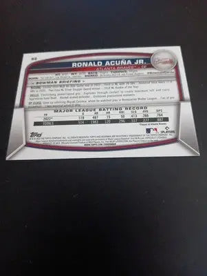 2023 Bowman - Ronald Acuña Jr. #92. Atlanta Braves. NRMT+ - Baseball Card Single