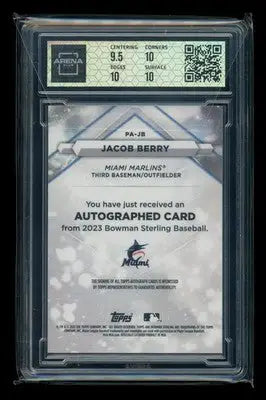2023 Bowman Sterling Wave Ref Jacob Berry #PA-JB Checklist 005/125 Auto AC 10 - Baseball Card Single