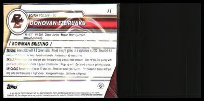 2023 Bowman University Chrome #71 Donovan Ezeiruaku - Football Card Single