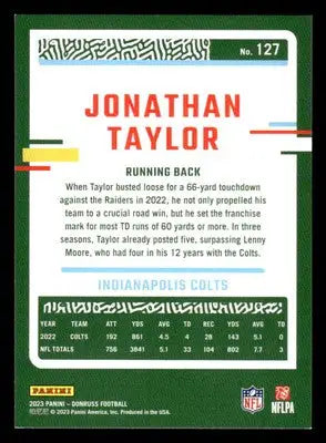 2023 Donruss #127 Jonathan Taylor Indianapolis Colts - Football Card Single