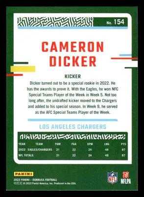 2023 Donruss #154 Cameron Dicker - Football Card Single