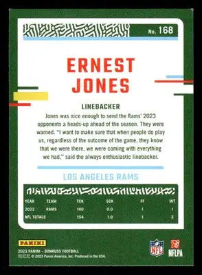 2023 Donruss #168 Ernest Jones - Football Card Single