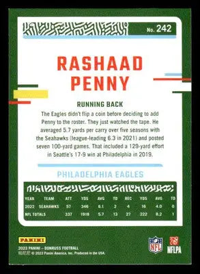 2023 Donruss #242 Rashaad Penny - Football Card Single